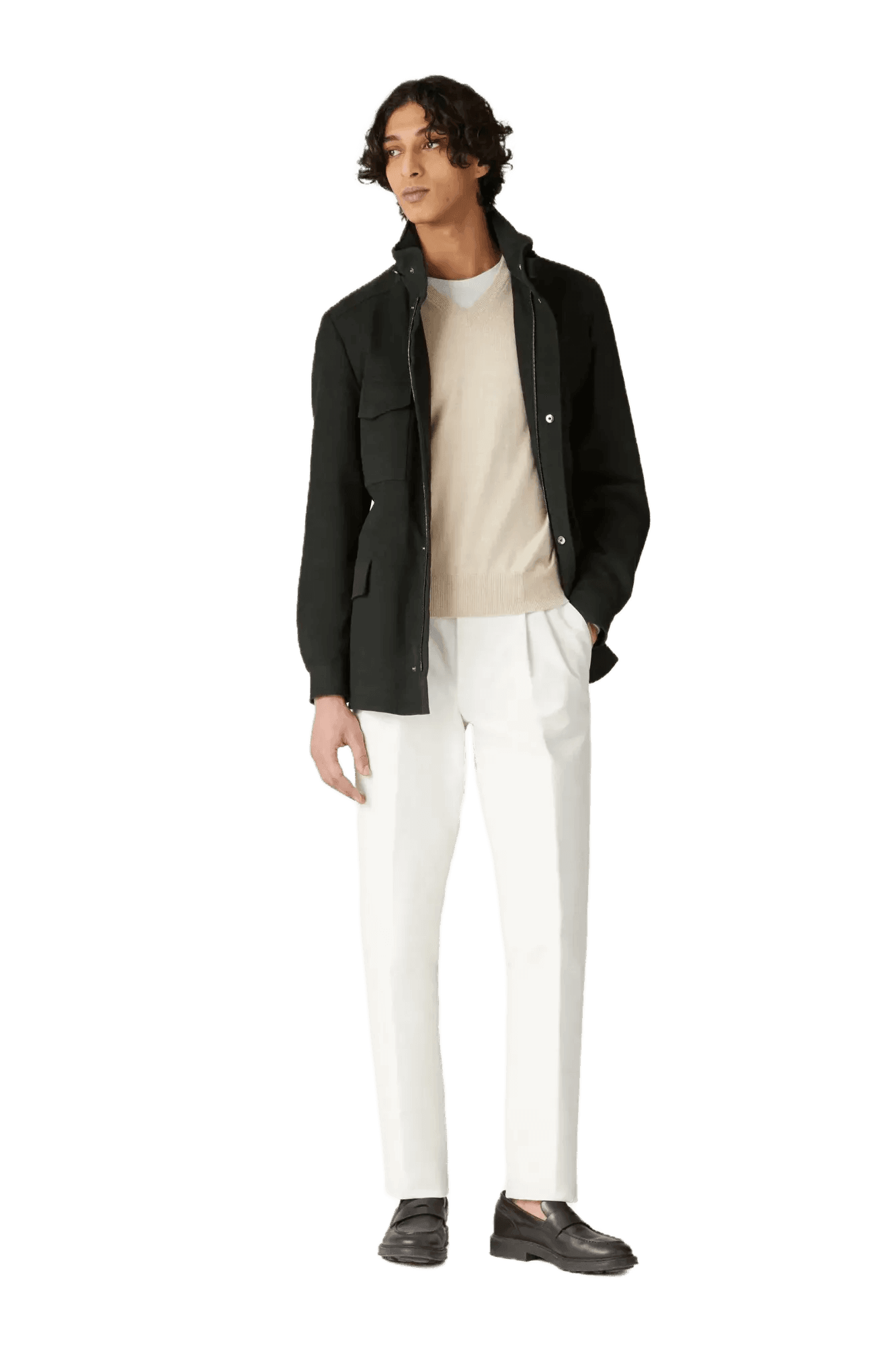 <tc>Loro Piana</tc> 男士經典V領