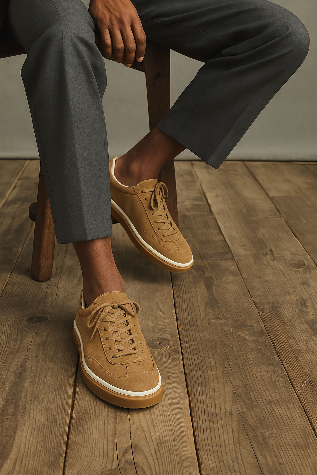 Loro Piana Men’s Tennis Walk Sneakers (Suede Calf Split)