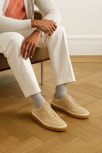Loro Piana Men’s Tennis Walk Sneakers (Suede Calf Split)