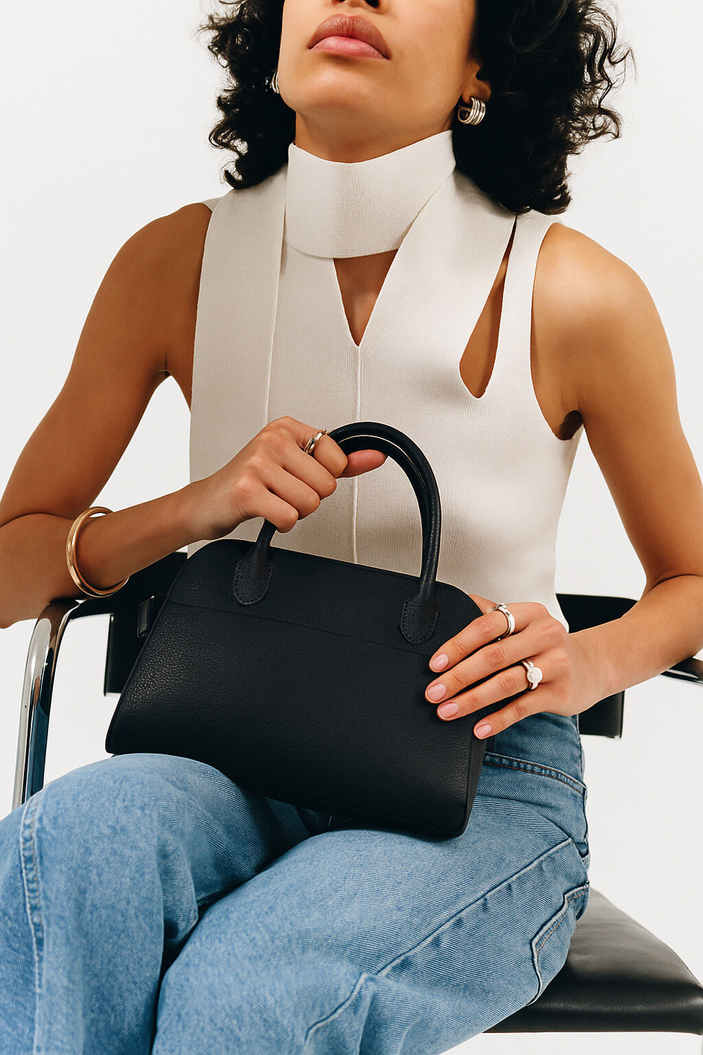 The Row Soft Margaux 10 Bag in Leather