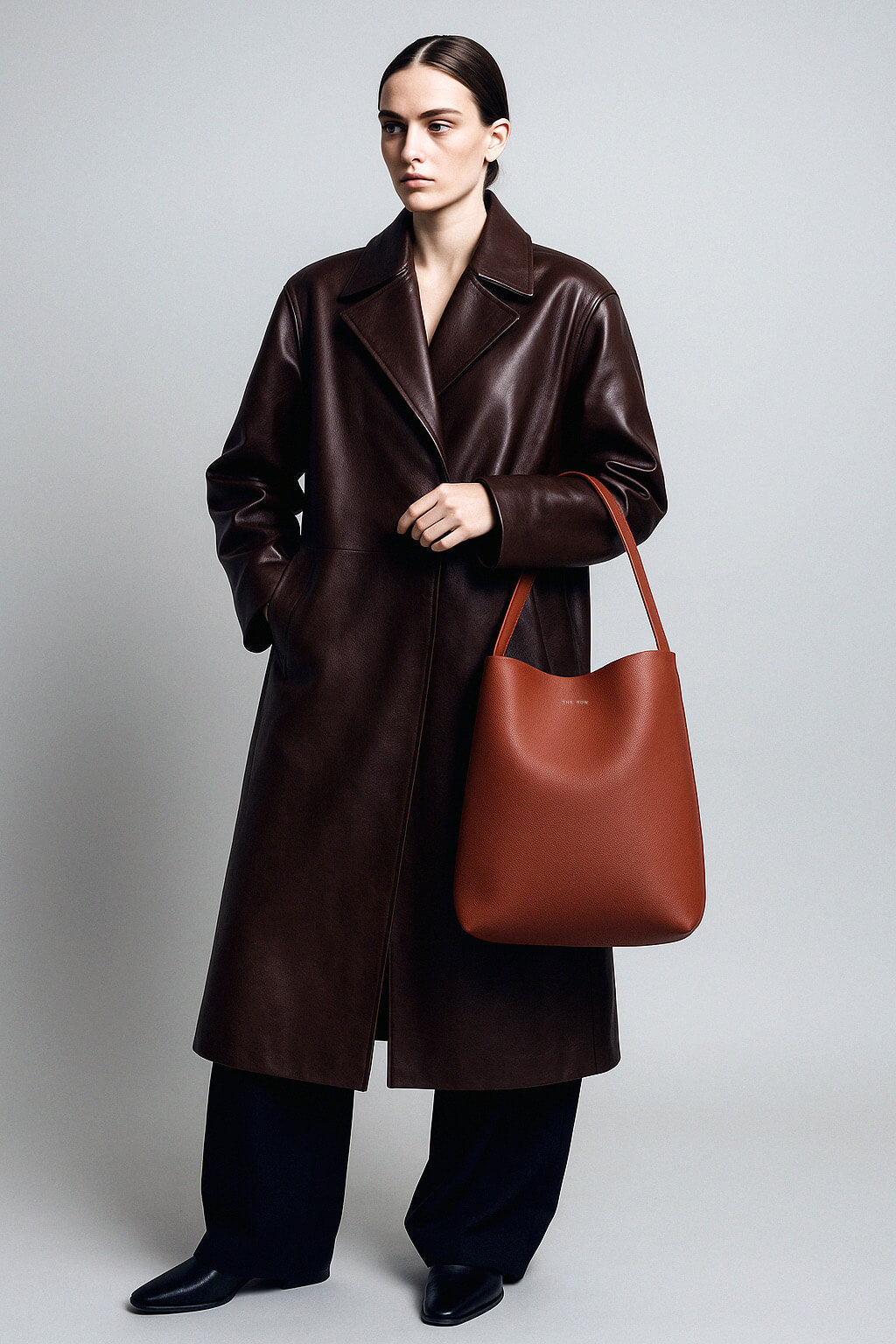 The Row Medium N/S Park Tote in Leather