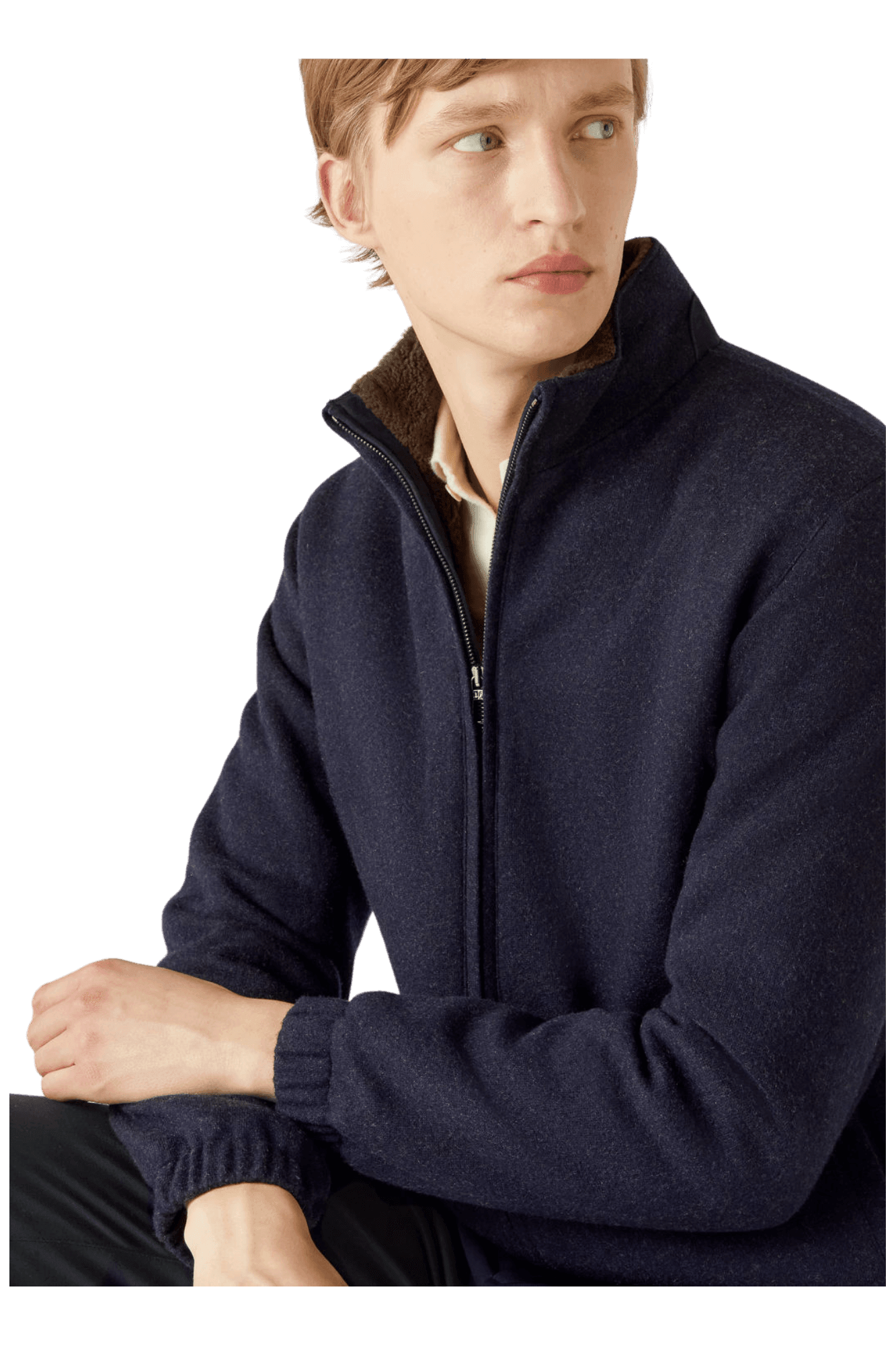 <tc>Loro Piana</tc> เสื้อสเวตเตอร์บอมเบอร์สำหรับผู้ชาย