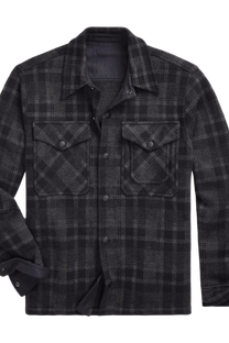 Ralph Lauren Men's Plaid Wool Workshirt Sweater