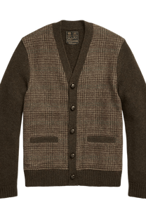 Ralph Lauren Men's Glen Plaid Paneled Wool Cardigan