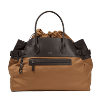 The Row Margaux 17 Inside-Out Buckled Leather Canvas Tote Bag
