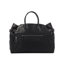 The Row Margaux 17 Inside-Out Buckled Leather Canvas Tote Bag