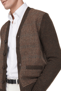 Ralph Lauren Men's Glen Plaid Paneled Wool Cardigan