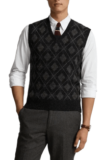 Ralph Lauren Men's Argyle Wool Sweater Vest