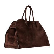 The Row Soft Margaux 17 Bag in Suede