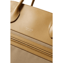 The Row Margaux 17 Inside-Out Buckled Leather Canvas Tote Bag